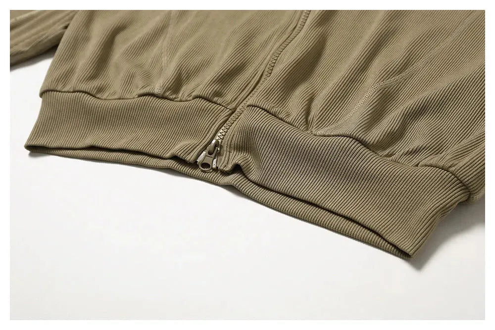 Double Zipper Loose Long Sleeve Sweatershirt Coat Thread - Bellarte Enchanté Double Zipper Loose Long Sleeve Sweatershirt Coat Thread